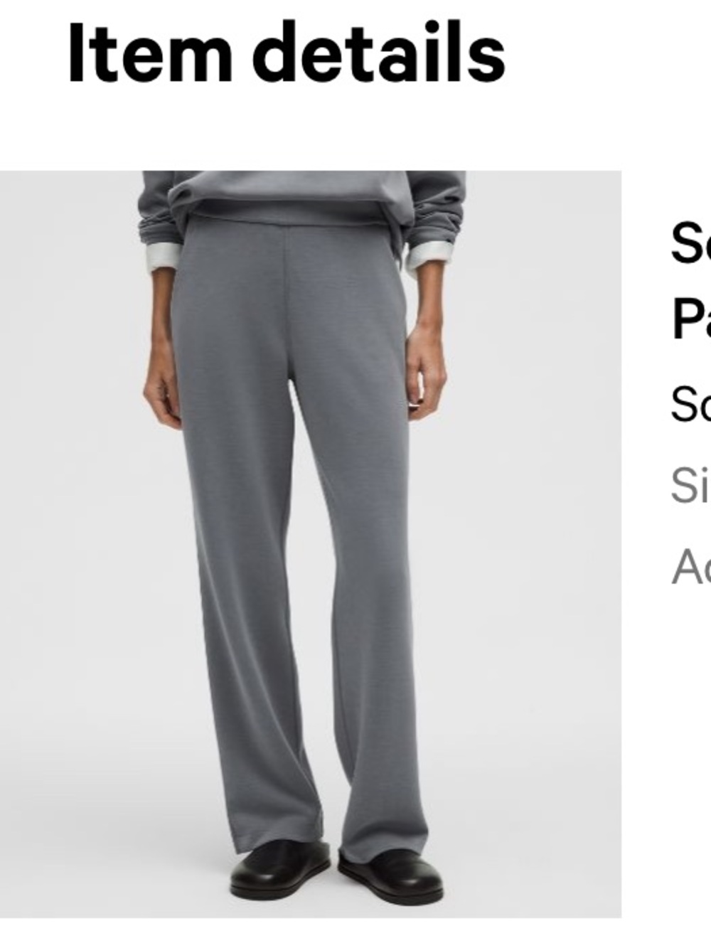 lululemon athletica Charcoal Gray Wide-Leg Lounge Pants